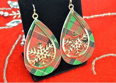 Red/Green Plaid Holiday Earrings