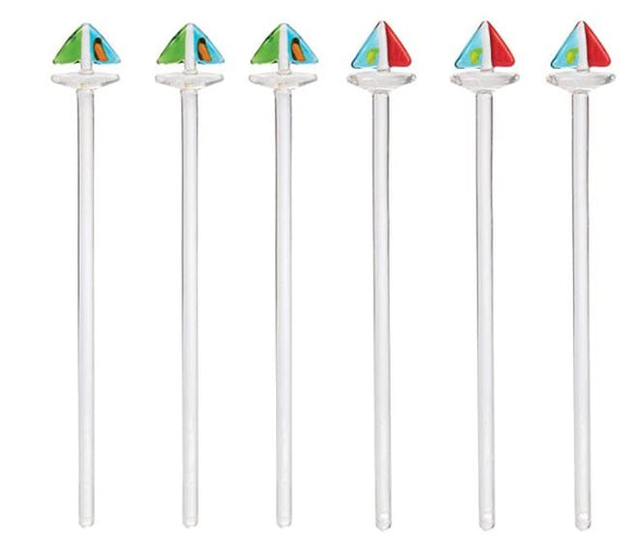 Sailboat Glass Stir Sticks (Set of 6)