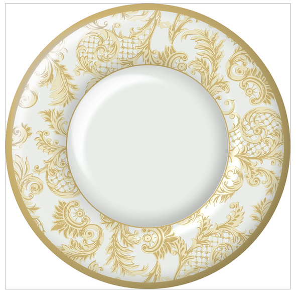 San Souci Gold Round Paper Dinner Plates