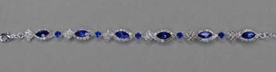 Sapphire/Silver Marquis Clasp Bracelet