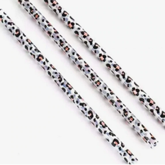 Snow Leopard Reusable Straws (Package of 4 Straws)