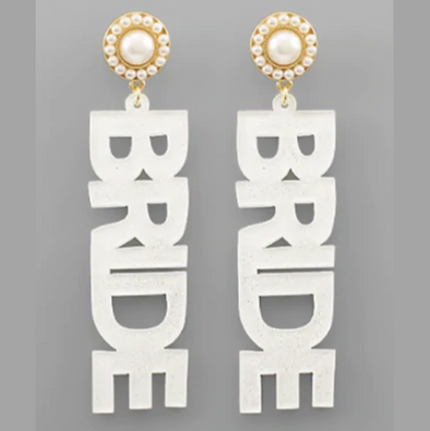 "Bride" Glitter Earrings