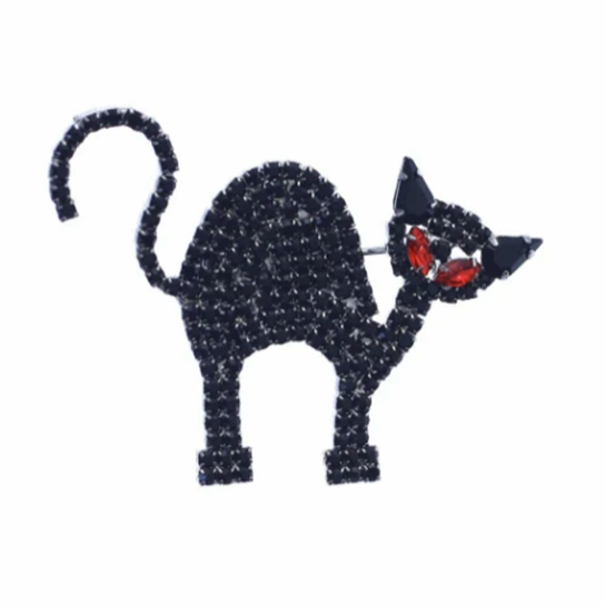 Black Cat Halloween Lapel Pin