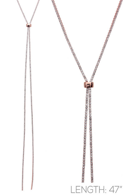 Lariat Slider Crystal Necklace
