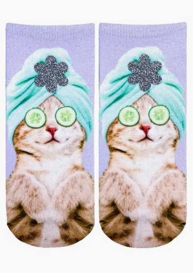 Spa Kitty Glitter Socks