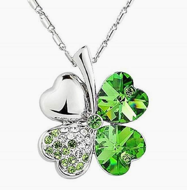 Swarovski Crystal Shamrock Necklace Lady Gryphon