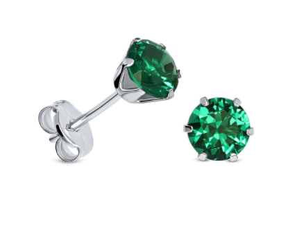 Swarovski Crystal Emerald Green Stud Earrings