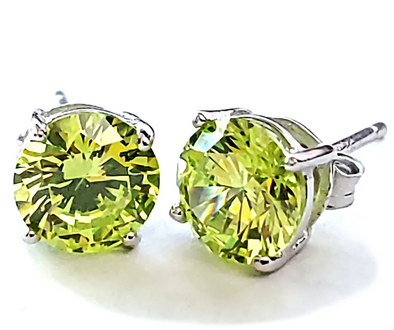 Swarovski Crystal Peridot Green Stud Earrings