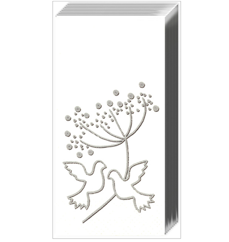 Turtle Doves Silver Pocket Tissues