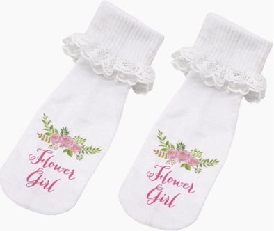 White Lace Flower Girl Socks