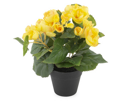 Faux Begonia Potted Bush