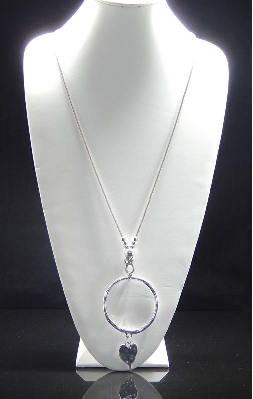Open Circle Heart Necklace